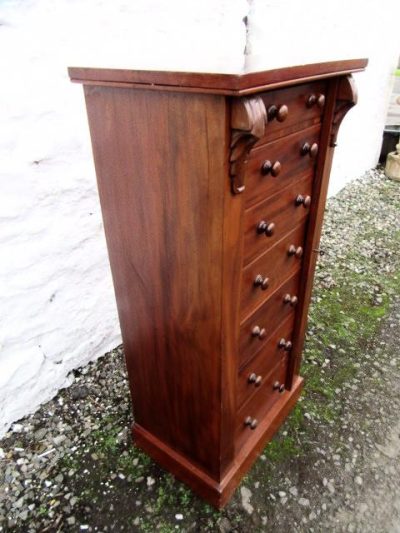 Victorian mahogany wellington chest. 19th century Antique Chest Of Drawers 5