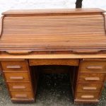 SOLD Edwardian Lebus Oak Roll Top Desk Andrew Christie Antique Desks