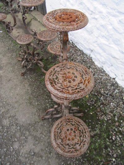 SOLD 20th century pr of cast iron tree stands - Image 4