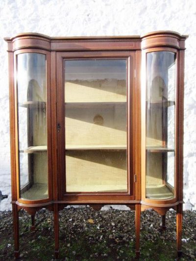 Edwardian mahogany inlaid display cabinet - Image 4
