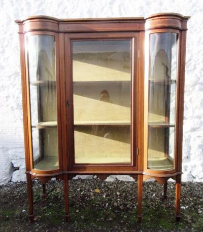 Edwardian mahogany inlaid display cabinet