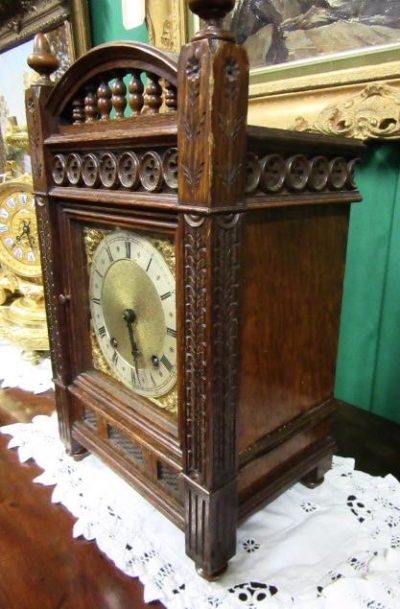 SOLD Victorian oak cased W&H mantel clock Mantel Clock Antique Clocks 4