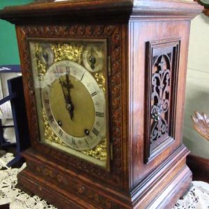 SOLD Victorian carved oak W&H bracket clock 19th century Antique Clocks