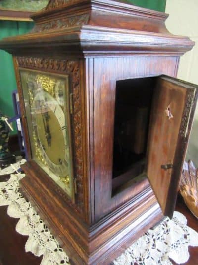 SOLD Victorian carved oak W&H bracket clock 19th century Antique Clocks 6