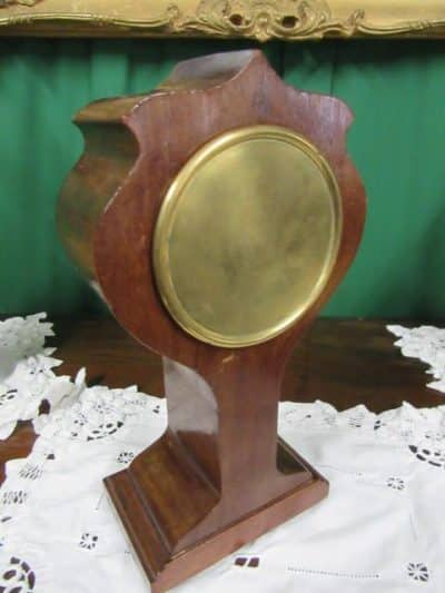 Edwardian inlaid mahogany tulip mantle clock - Image 4