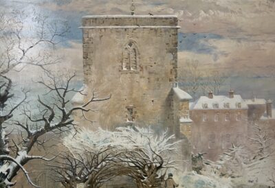 Christmas Day After John Ritchie (1821-1879) Genre Figurative Winter Snow Oil Portraits Paintings Antique Art 13