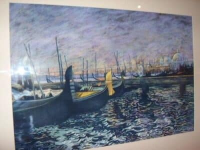 Venice Moonlight Pastel & Gouache Paintings Ink Pen Drawings of Gondolas Grand Canal - Image 3