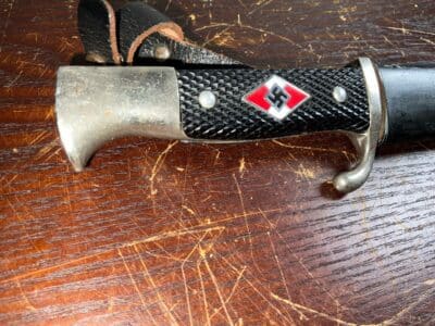 Rare saw back bladed German Hitler Youth Knife & Scabbard - Image 2