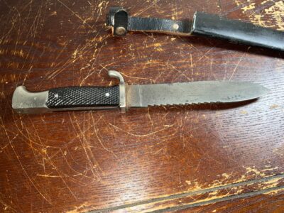 Rare saw back bladed German Hitler Youth Knife & Scabbard - Image 8