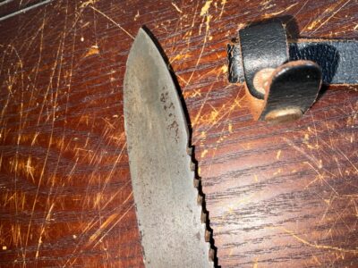 Rare saw back bladed German Hitler Youth Knife & Scabbard - Image 11