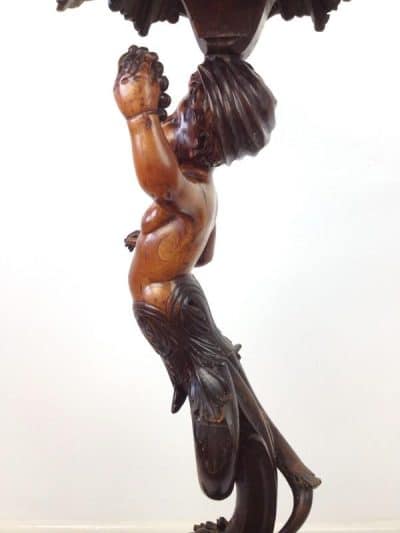SOLD 19th Century Italian Carved Walnut Torchiere - Image 4