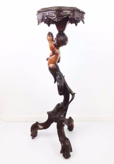 SOLD 19th Century Italian Carved Walnut Torchiere