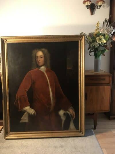 18th Portraits Nobleman & Pet Dog Attributed To Hans Hysing Swedish Antique Oil Paintings - Image 3
