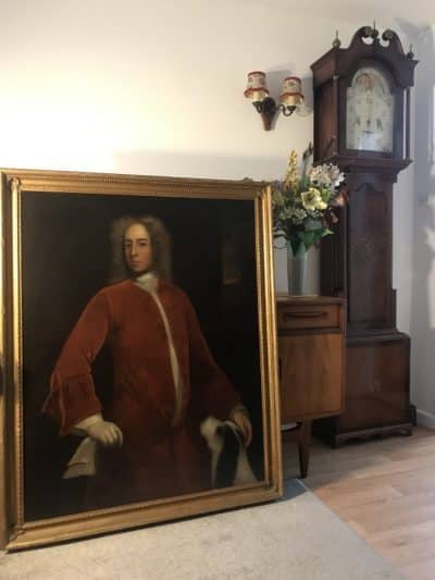 18th Portraits Nobleman & Pet Dog Attributed To Hans Hysing Swedish Antique Oil Paintings - Image 4