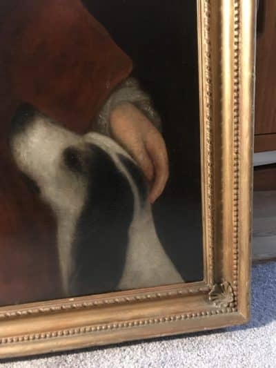 18th Portraits Nobleman & Pet Dog Attributed To Hans Hysing Swedish Antique Oil Paintings - Image 9