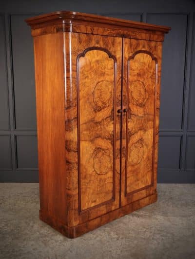 Victorian Burr Walnut Wardrobe Walnut Wardrobe Antique Furniture 3