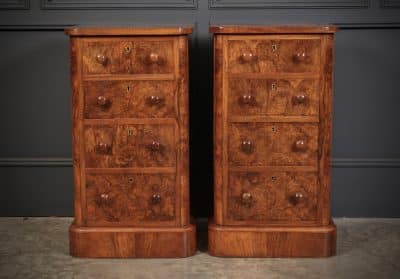 Pair of Victorian Burr Walnut Bedside Cabinets - Image 3