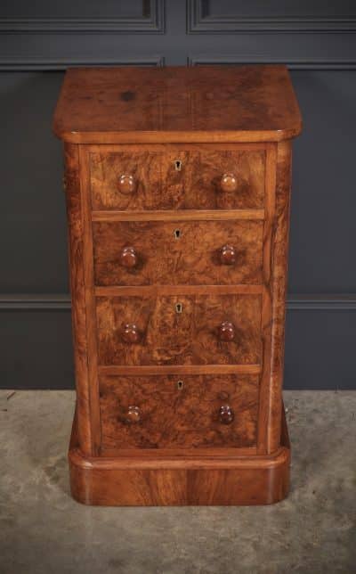 Pair of Victorian Burr Walnut Bedside Cabinets - Image 7