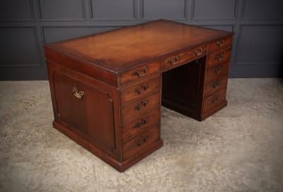 Rare Large George III Mahogany Partners Desk