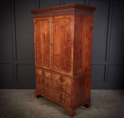 George III Mahogany Bachelors Wardrobe