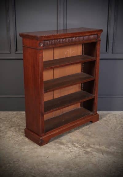 Walnut Open Bookcase By Jas Shoolbred bookcase Antique Bookcases 4