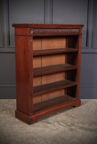 Walnut Open Bookcase By Jas Shoolbred bookcase Antique Bookcases 3
