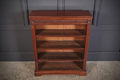 Walnut Open Bookcase By Jas Shoolbred bookcase Antique Bookcases 6