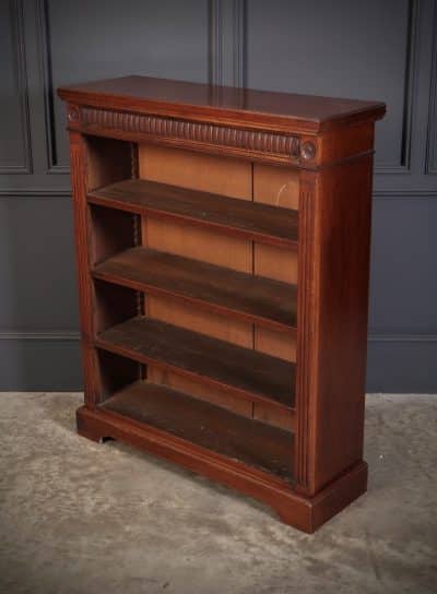 Walnut Open Bookcase By Jas Shoolbred bookcase Antique Bookcases 7