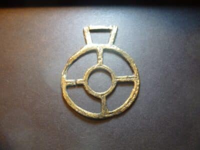 Ancient Antique Roman Bronze Solar Amulet Pendant  (5133) Antique Pendants 4