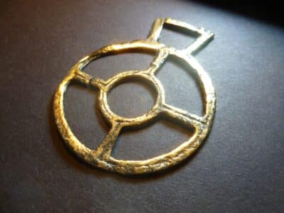 Ancient Antique Roman Bronze Solar Amulet Pendant  (5133) Antique Pendants 5