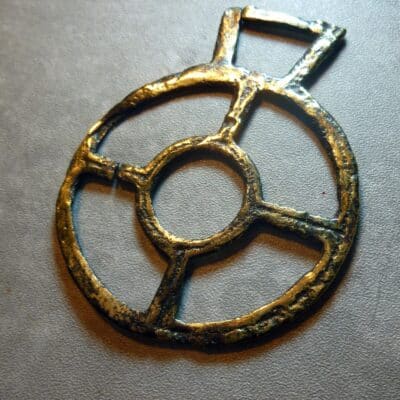 Ancient Antique Roman Bronze Solar Amulet Pendant  (5133) Antique Pendants 6