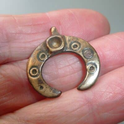 Ancient Antique Roman Bronze Lunar Pendant  (5132) Antique Jewellery 12