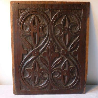 A PAIR of 17th/18th century hand carved oak panels Antique Art 6