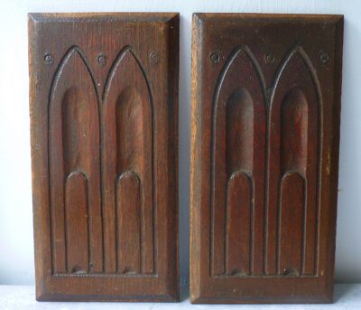 A Pair of small 18th century carved oak panels (7118) Antique Art 4