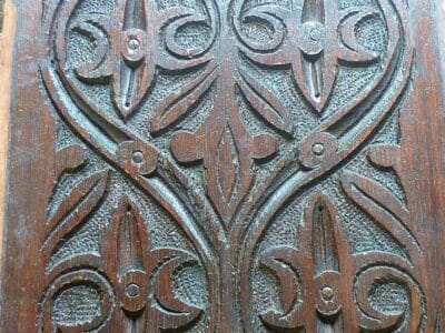 A PAIR of 17th/18th century hand carved oak panels Antique Art 10