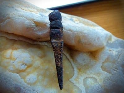 Chisel, Tiny ancient artifact, an artisans iron chisel tool (5067) antique chisel, Antique Collectibles 13