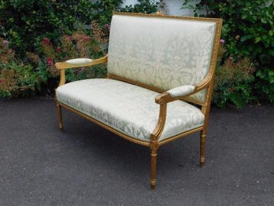 SOLD 19th century French gilt and carved parlour sofa 19th century Antique Chairs 5
