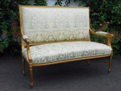 SOLD 19th century French gilt and carved parlour sofa 19th century Antique Chairs 3