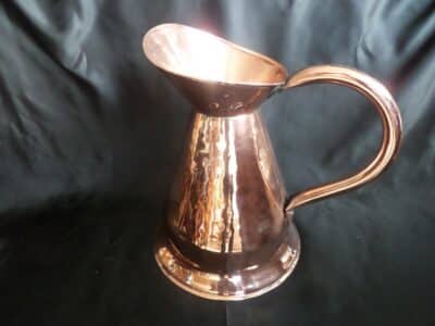 A 3 JUG SET of HAND BEATEN COPPER HARVESTER JUGS!  Mid Victorian Era c 1860’s Antique Collectibles 5