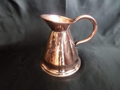A 3 JUG SET of HAND BEATEN COPPER HARVESTER JUGS!  Mid Victorian Era c 1860's - Image 5