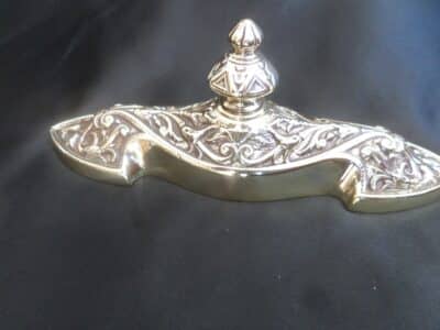 AN ORNATE BRASS DESK TIDY (PAPER WEIGHT) VICTORIAN. HEAVY-1870's