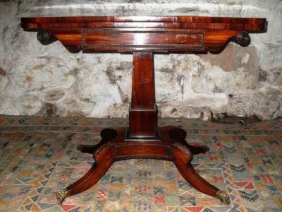 SOLD William 1V rosewood pedestal foldover card table 19th century Antique Tables 5
