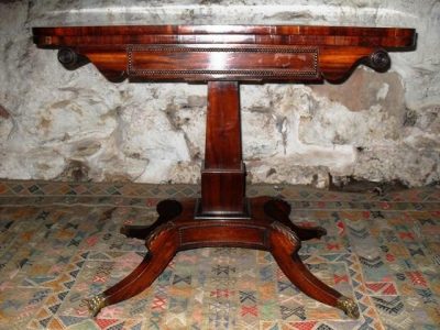 SOLD William 1V rosewood pedestal foldover card table - Image 3