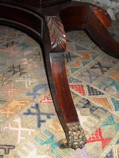 SOLD William 1V rosewood pedestal foldover card table - Image 5