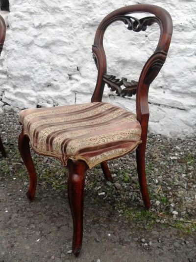 Set of 6 Victorian mahogany balloon back chairs 19th century Antique Chairs 4