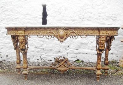 SOLD  Victorian gilt marble top Sideboard/Table