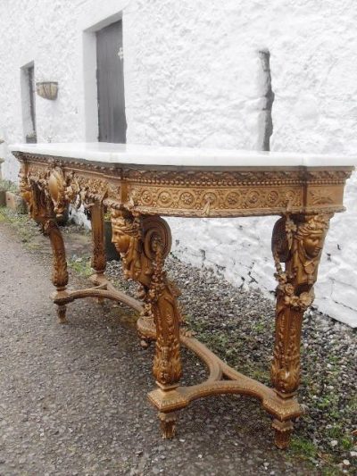SOLD  Victorian gilt marble top Sideboard/Table 19th century Antique Furniture 4