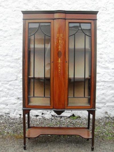 Edwardian inlaid mahogany cabinet Andrew Christie Antique Cabinets 3