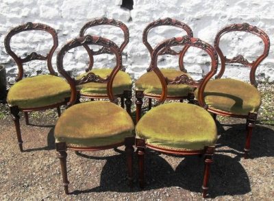 SOLD Set of 6 Victorian Mahogany chairs