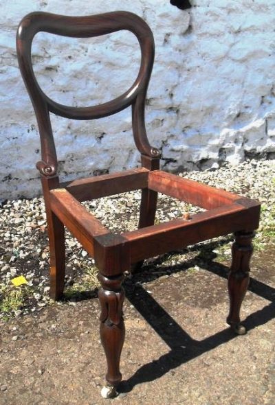 Set 6 early Victorian rosewood dining chairs - Image 5